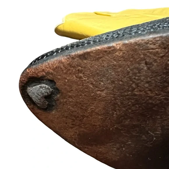 Tony Lama Vintage Yellow Western Boots with Black Toe Caps - Picture 13 of 15